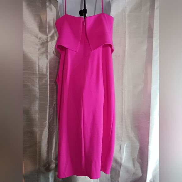 Aqua hot pink formal midi dress - Picture 2 of 5